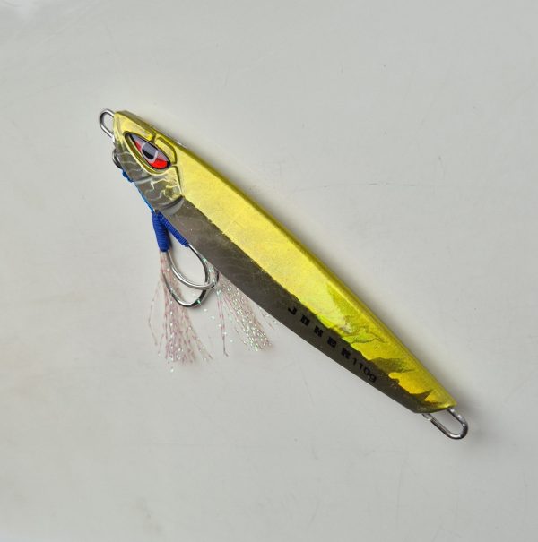 The JOKER Mayhem slow pitch jig, Golden Halo colour! The back is solid gold colour