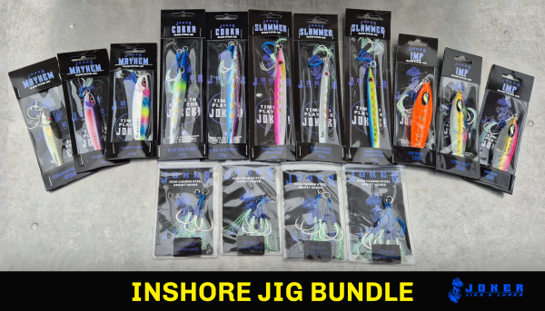 JOKER Jigs and Lures INSHORE JIG BUNDLE contains 11 jigs and 4 apcks of assist hooks